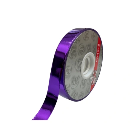 Metalizuota polipropileno juostelė, 1,8 cm × 100 y (91,44 m), violetinės spalvos