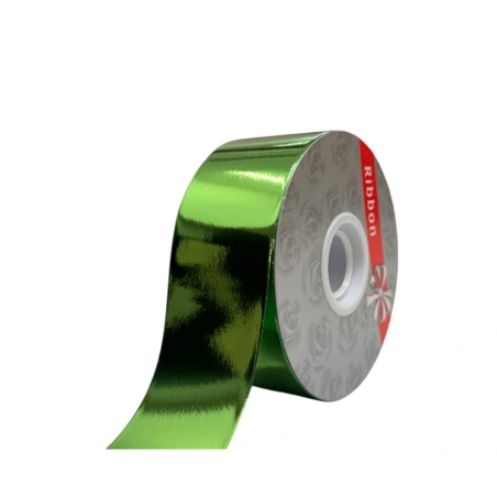Metallized polypropylene ribbon, 4.8 cm × 100 y (91.44 m), green