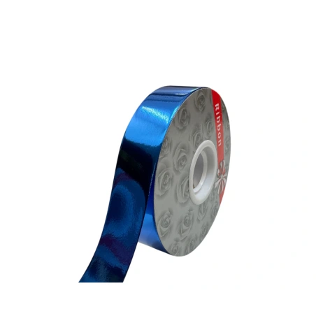 Metallized polypropylene ribbon, 2.8 cm × 100 y (91.44 m), blue