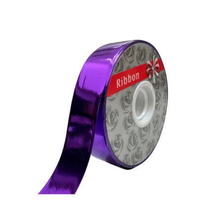 Metallized polypropylene ribbon, 2.8 cm × 100 y (91.44 m), purple
