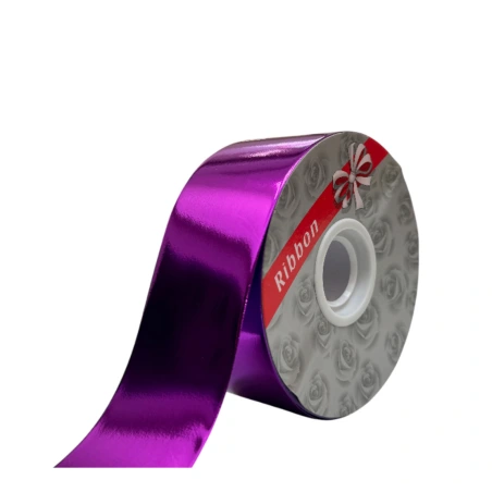 Metalizuota polipropileno juostelė, 4,8 cm × 100 y (91,44 m), violetinės spalvos