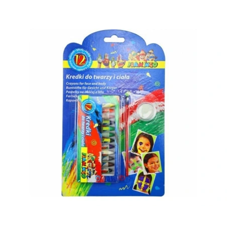 Face and body paints 12 colors (sponge, brush)