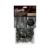 Fringe Deco Curtain B&C Swirls - Silver Stars, black, 100 x 200 cm