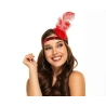 Retro headband (50-60 cm) with a red 20 cm feather
