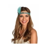 Headband with feather Retro, turquoise