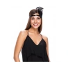 Headband with feather "Retro" (black)