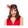 Headband with feather "Retro" (red)