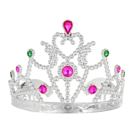 Princesės karūna su spalvotais akmenukais, 9 cm