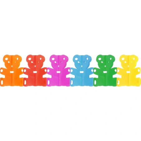 Paper garland "Rainbow Teddies", 360 x 17.8 x 18 cm