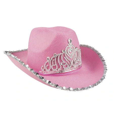 Cowboy hat with crown, pink