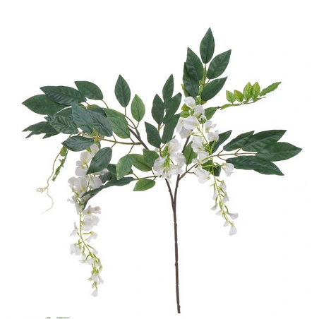 Artificial wisteria branch, 83 cm, white