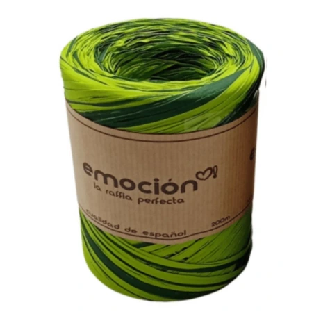 Raffia, 200 m, two-tone - light and dark green