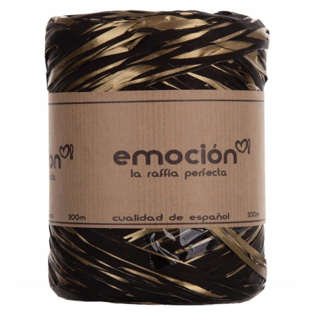 Raffia, 200 m, two-tone - black and gold