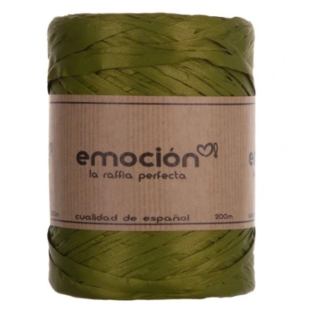Raffia, 200 m, brownish green (khaki) color