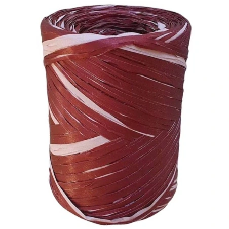 Raffia, 200 m, two-tone - cherry and light pink