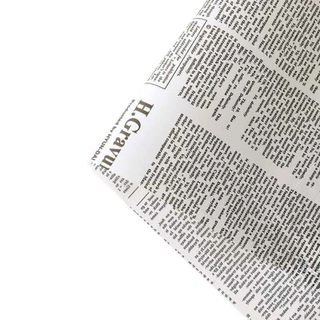 Wrapping Paper With Writings, 57×57 cm, white