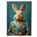 Picture Flower Jacket Rabbit acrylic on canvas, 70x100cm hand painted