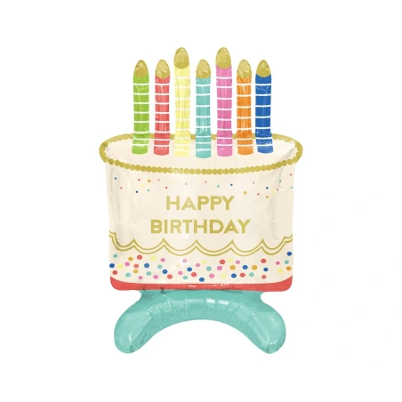 Folio balionas „Tortas Happy Birthday“, 33×48×24 cm