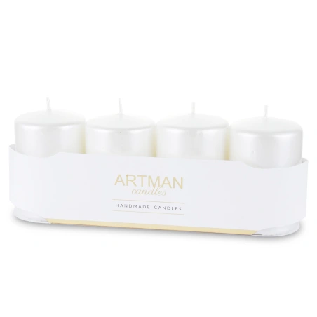 Candles, 9×6×6 cm, white, 1 pack - 4 pcs.