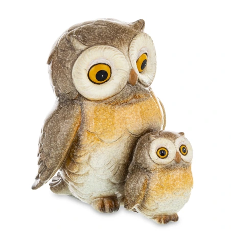 Owl with owlet figurine, 13×9×12 cm