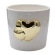 Flowerpot, 18.5×17×15.5 cm, white with gold heart