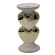 Candle holder, ceramic, with 2 gold hearts, 10×20 cm