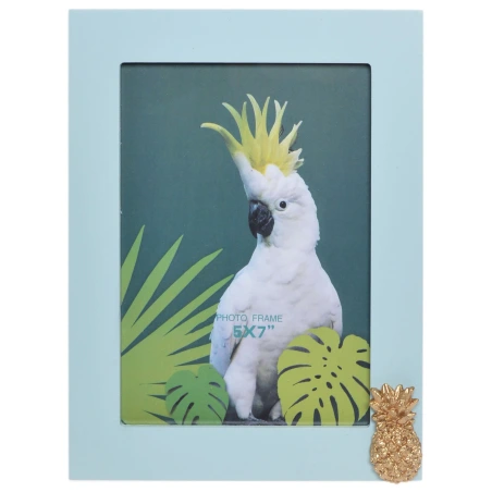 Photo frame, 17×22 cm, MDF, green with pineapple