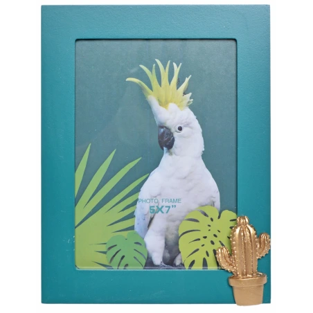 Photo frame, 17×22 cm, MDF, green with cactus