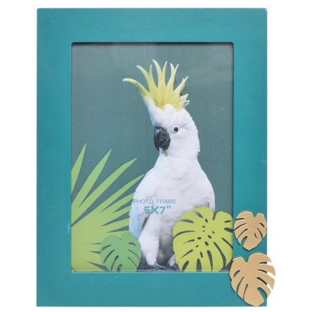 Foto rāmis, 17 × 22 cm, MDF, tumši zaļš ar lapām