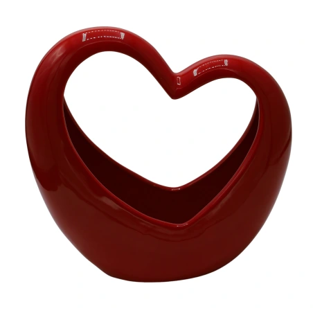 Flowerpot "Heart", 25×10×23.5 cm, red