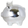 Money box "Pig with a crown", 21×16×21 cm, silver color
