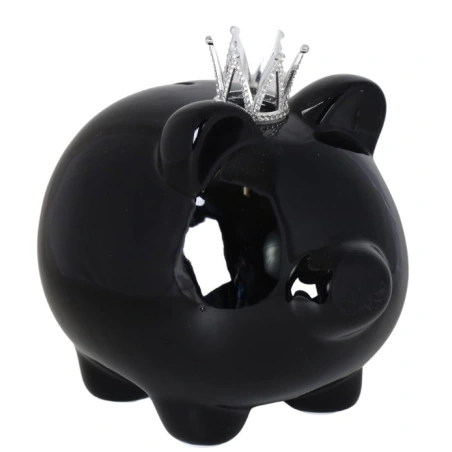 Money box "Pig with a crown", 21×16×21 cm, black