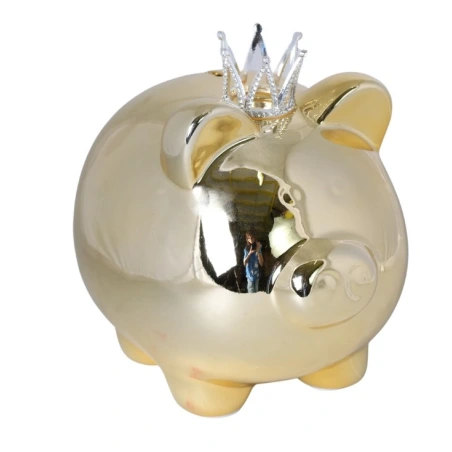 Money box "Pig with a crown", 21×16×21 cm, gold color