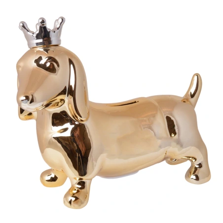 Money box "Dog with a crown", 23×9×17.5 cm, gold color