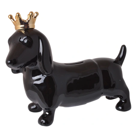 Money box "Dog with a crown", 23×9×17.5 cm, black