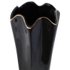 Vase, 10×28 cm, black with gold edges