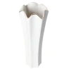 Vase, 10×28 cm, white with gold edges