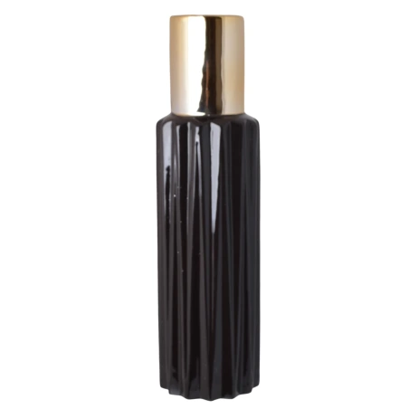 Vase, 9×32.5 cm, black-gold