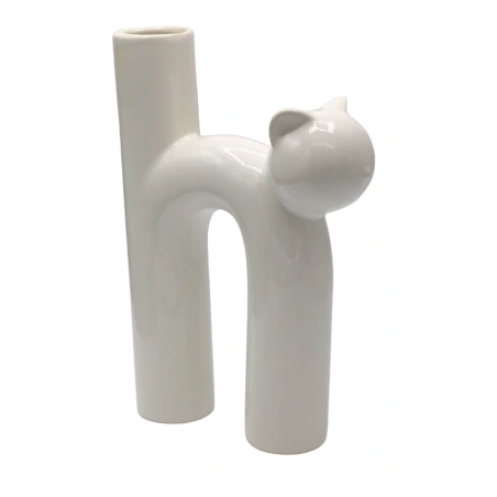 Vāze "Baltais kaķis", 18 × 6,5 × 25 cm