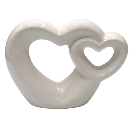 Decoration "Hearts", 20×6×14 cm, white