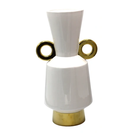 Vase, 21.5×16.5×39.5 cm, white-gold color