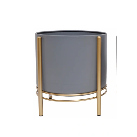 Metal flowerpot, 28×30 cm, gray