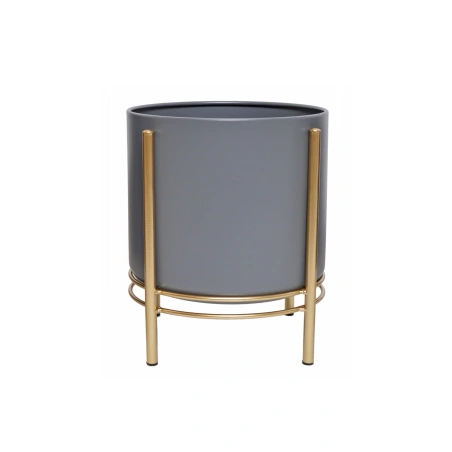 Metal flowerpot, 25×29 cm, gray