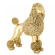 Poodle figurine, 26×22×10.5 cm, gold color