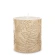 Candle, 8×7×7 cm, cream color, decorated with fern leaves