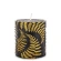 Candle, 8×7×7 cm, black, decorated with gold fern leaves