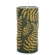 Candle, 14×7×7 cm, green, decorated with gold fern leaves