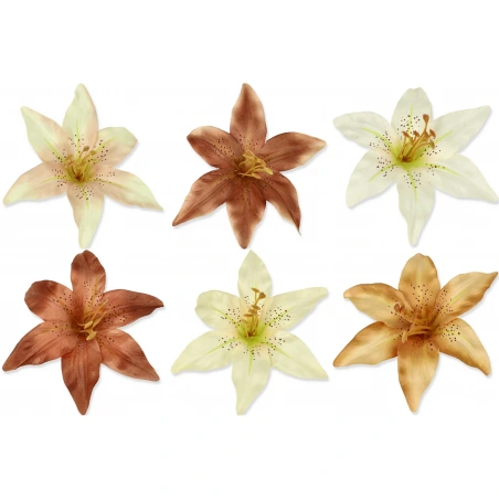 Artificial lily flowers, Ø 13 cm, 1 pack - 24 pcs.