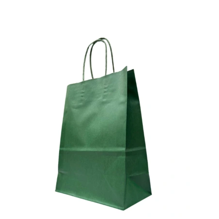 Craft Paper Gift Bag, green, 120 µm