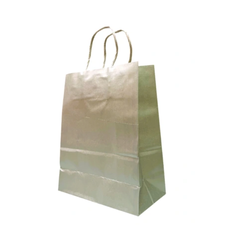 Craft Paper Gift Bag, silver, 120 µm